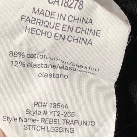 Yummie compression leggings Rebel Trapunto Stitch Leggings Moto style black S - Picture 5 of 5